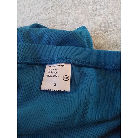 2 Piece Scoop Neck Sleeveless Ribbed Tank Top Bodycon Slit Midi Skirt Outfit Dr - Picture 7 of 7